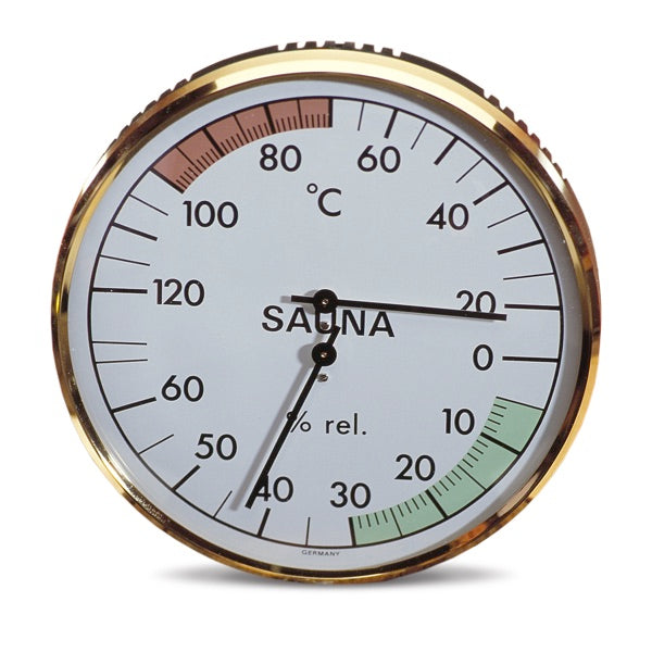 EOS Sauna Thermometer/Hygrometer Basic "gold" | Ø 160 mm