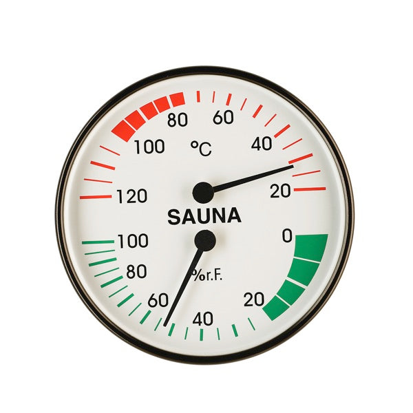 Sauna Thermometer/Hygrometer Basic "black" Ø 100 mm