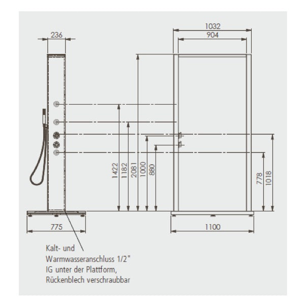 IDEAL Eichenwald Gartendusche Samoa