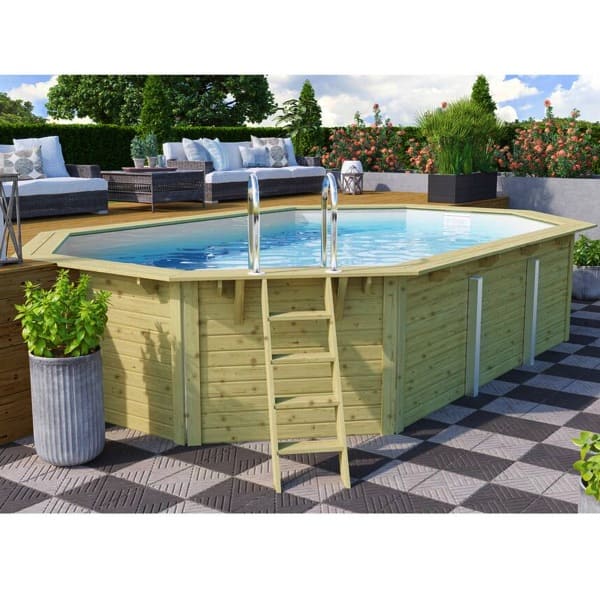 Trend Holzpool SET | Achteck |Blockbohlenecken | Holzpool Bausatz