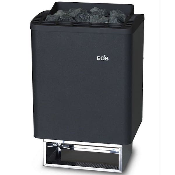 Der vielseitige Wandofen zeichnet sich durch die robuste, langlebige Konstruktion aus und passt ideal für moderne, hochwertige Saunaanlagen. Die geschwungene Aluminium-Druckguss-Abdeckung, der Innenmantel aus Edelstahl und Außenmantel in Anthrazit-Perleffekt verleihen dem EOS ThermoTec W ein zeitloses und elegantes Design.