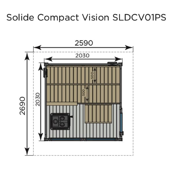 Außensauna Harvia Solide Compact Vision