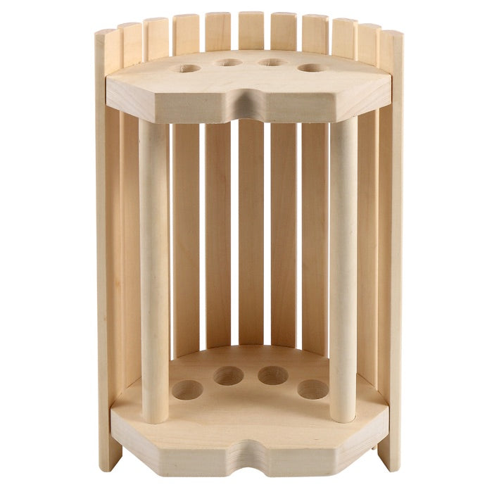 Saunalicht Abdeckung von Sentiotec aus Nadelholz für die Eckmontage.