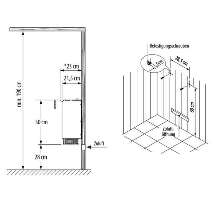 Saunaofen EOS Picco W | 2 Modelle | 2 Farben | Stand- und Wandausfürung