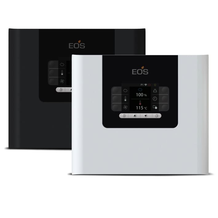 Die neue Saunasteuerung EOS Compact bietet ein Plus an Funktionen gepaart mit einem einfachen und übersichtlichen Bedienkonzept. EOS Compact DC: elektronisches Steuergerät für Finnische (trockene) Sauna. Optimal für anspruchsvolle private und gewerbliche Nutzung. Temperaturregelbereich: 30 °C - 115 °C Steuern Sie ganz einfach und schnell über vier Direktwahltasten und sechs Softkeys Das 3,5“ große TFT-Display zeigt dabei übersichtlich alle wichtigen Parameter auf einen Blick an.