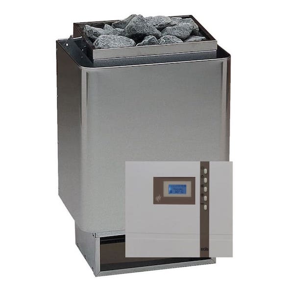 Saunaofen Set mit dem Basic Saunaofen 34 A mit Steuergerät Econ D1 mit Saunasteinen und Silikonkabel