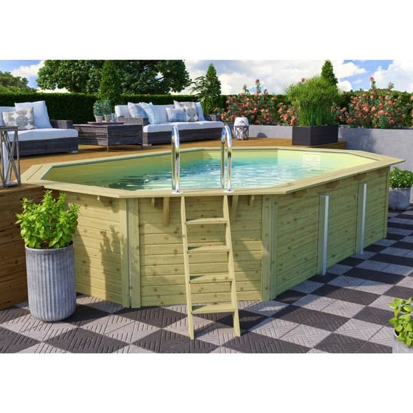 Trend Holzpool SET | Achteck |Blockbohlenecken | Holzpool Bausatz