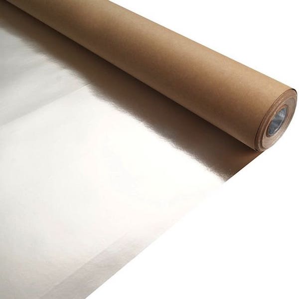 Sauna Aluminiumfolie mit spezieller Pappschicht | Sauna Dampsperre für den Saunabau. Die Aluminiumfolie dient als Dampfsprerre beim Saunabau.Diese Folie besteht aus einer Schicht spezieller wasserdichter Pappe und einer Schicht 100% reinem Aluminium. Denn Alufolie alleine würde während der Saunabauarbeit einfacher reißen.